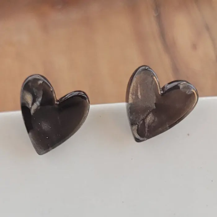 Hand Drawn Heart Stud