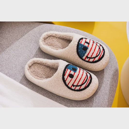 Flag Happy Face Slippers