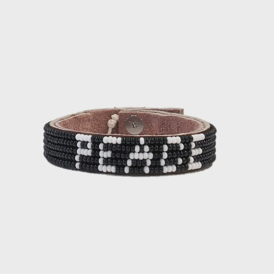 Small Peace Beaded Cuff