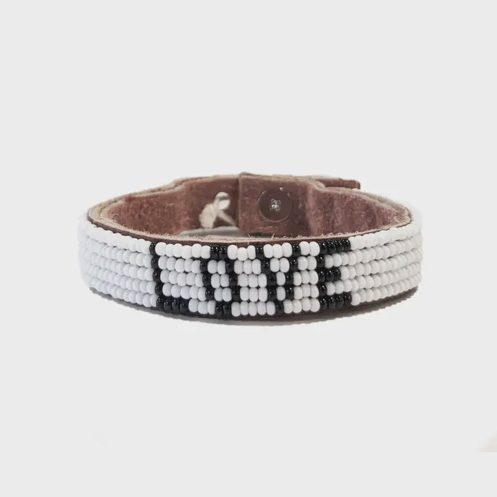 Small Love Beaded Cuff