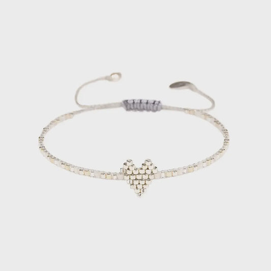 Heartsy Row Silver Bracelet