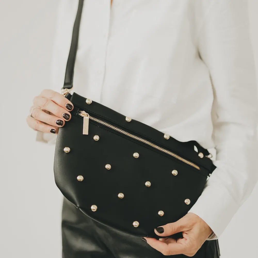 Chic Gold Studded Bum Bag