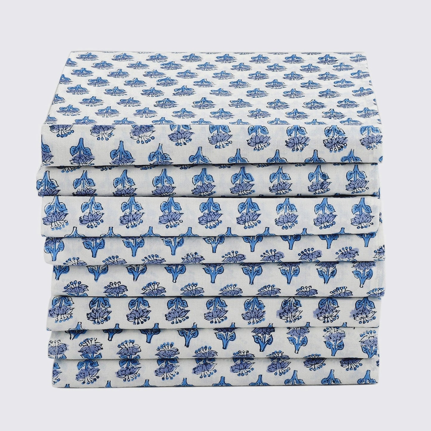 Blue Hand Block Print Dinner Napkins