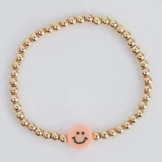 Beaded Happy Face- Orange