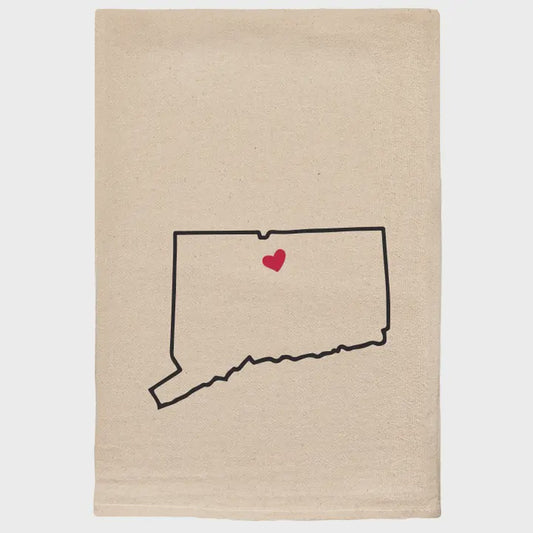 Connecticut Mark the Heart Tea Towel