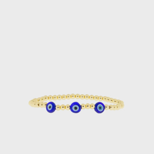 Glass Evil Eye Beaded Bracelet