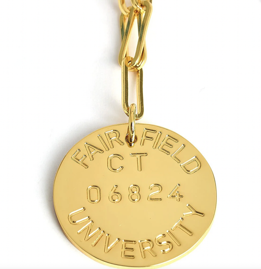 Fairfield University 18K Tag Charm Necklace