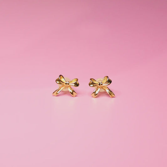 Gold Bow Stud