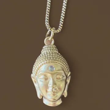 Gold Buddha Moonstone Long Chain