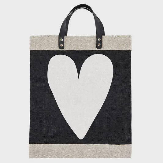 Farmer's Market White Heart Tote