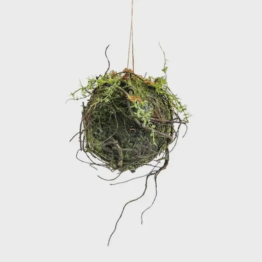 Hanging Ball with Artificial Moss and Branches