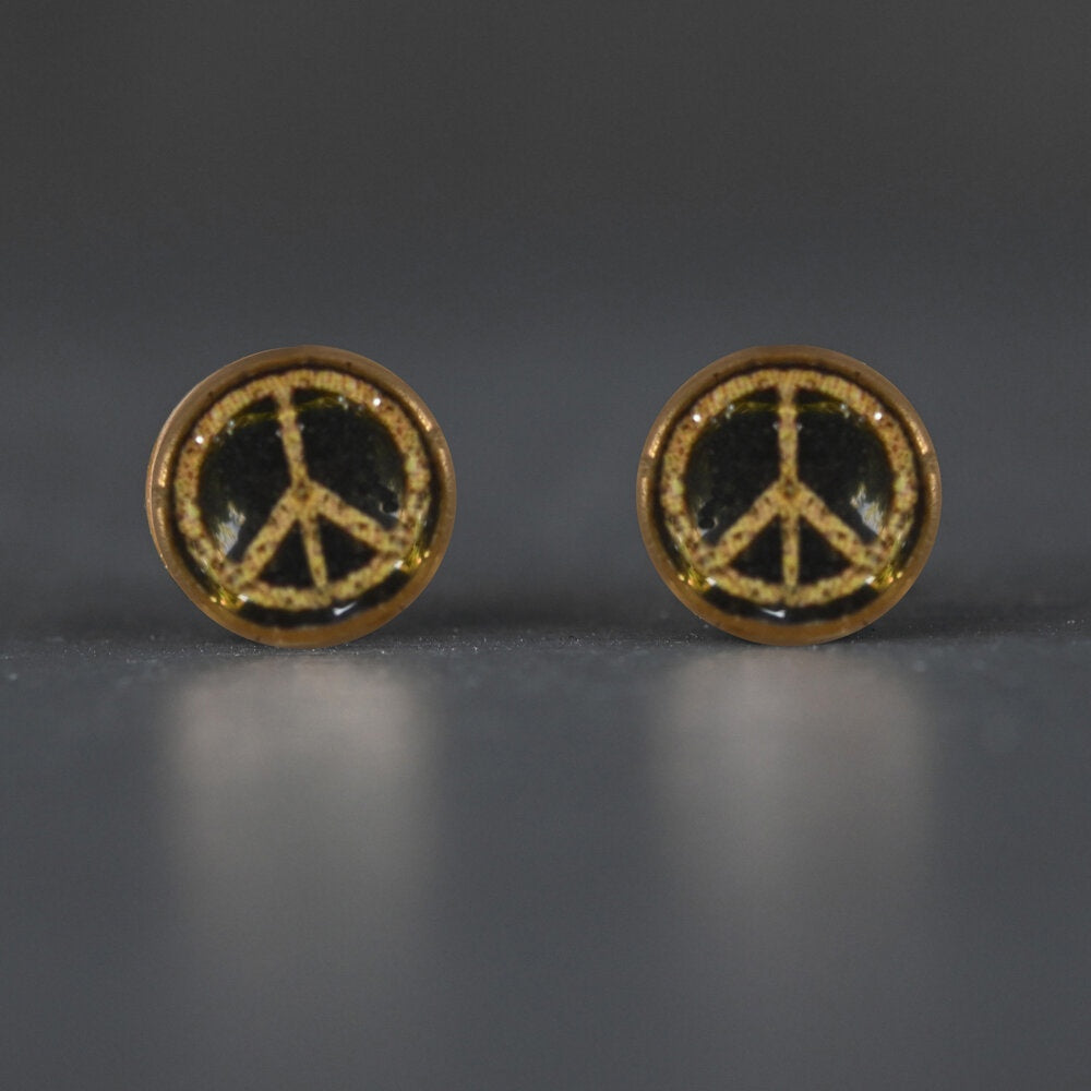 Small Picture Studs - Golden Peace