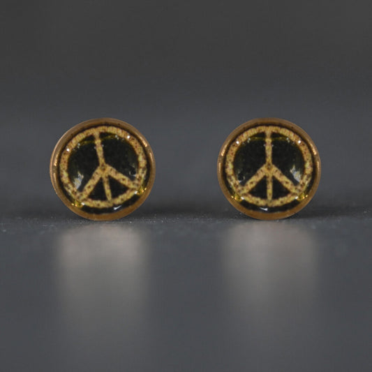Small Picture Studs - Golden Peace