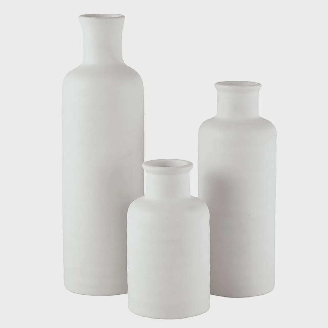 White Ceramic Vases (set of 3)