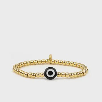 Glass Bead Evil Eye Black