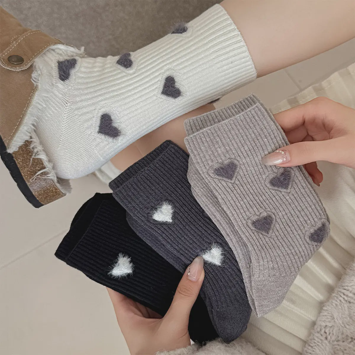 Raised Heart Socks