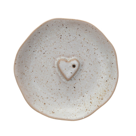 Stoneware Heart Incense Dish