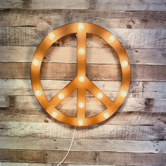 Metal Marquee Lighted Hippie Sign