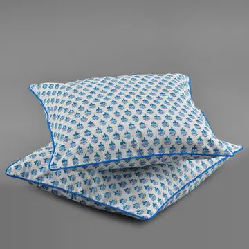 Apatite Blue Block Print Pillow