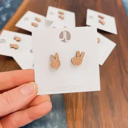 Peace Sign Finger Stud