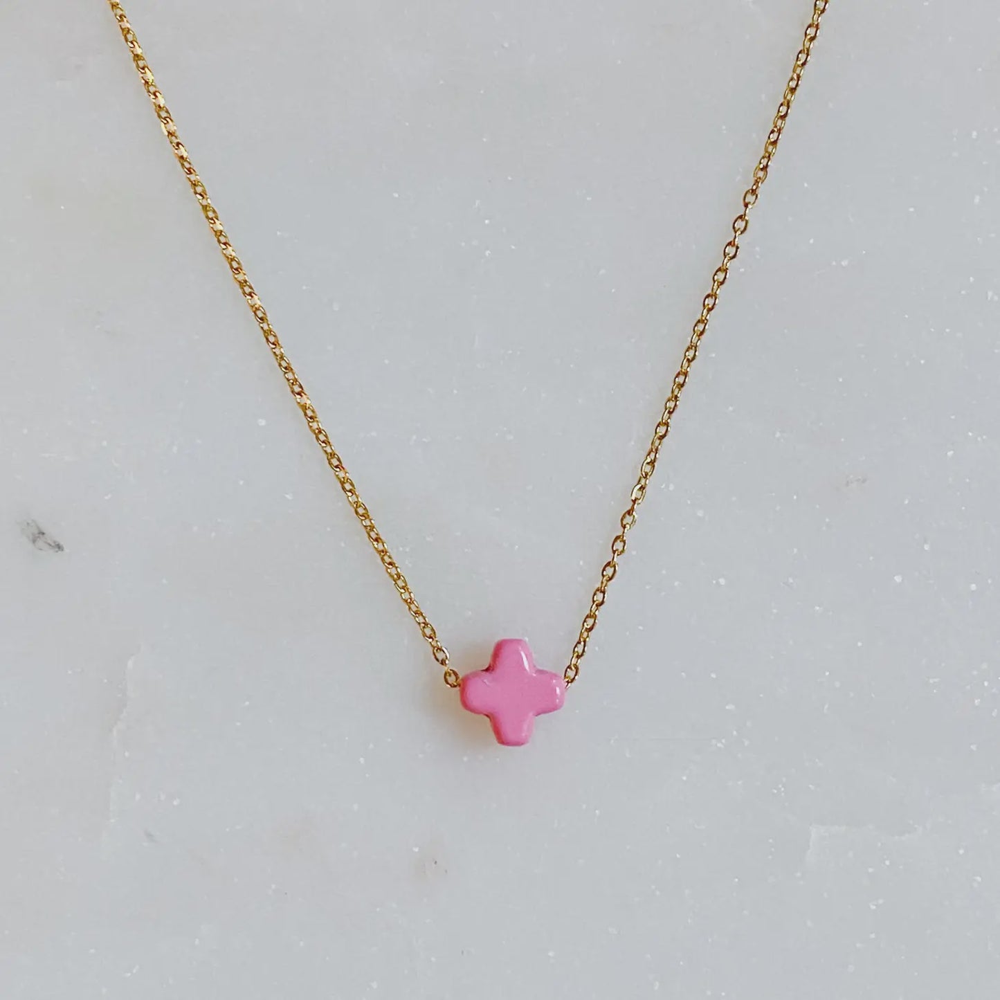 Pink Cross Necklace