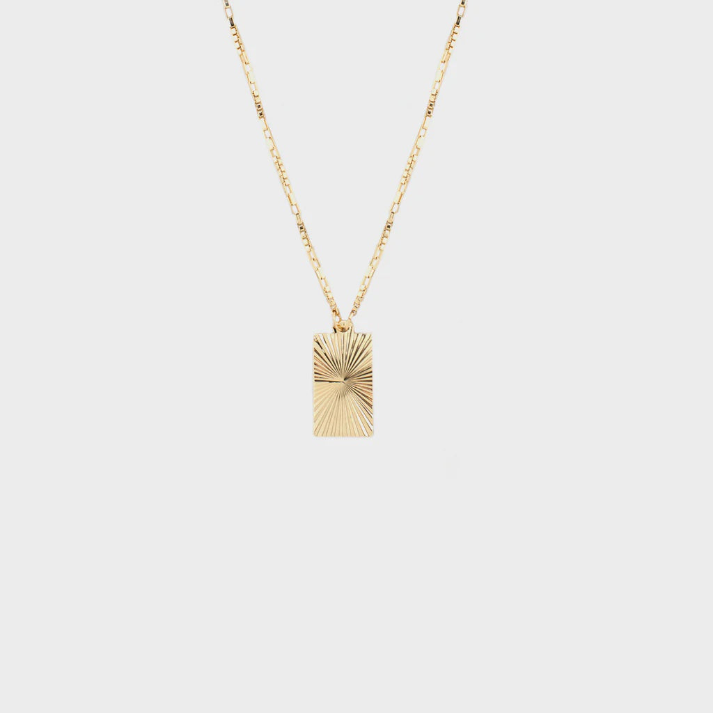 Etched Rectangle Necklace