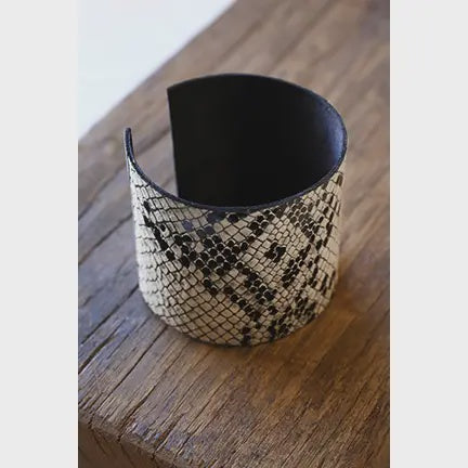 White + Black Snakeskin Cuff