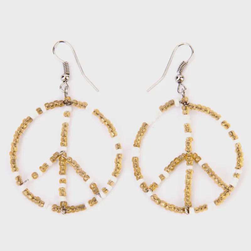 Beaded Peace Earrings