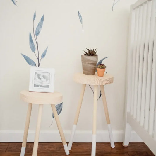 Modern Accent Stool W/ White