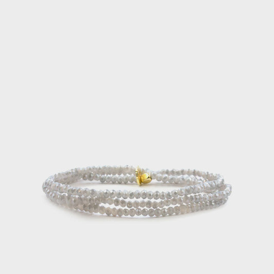 Light Grey Mini Stretch Wrap Bracelet