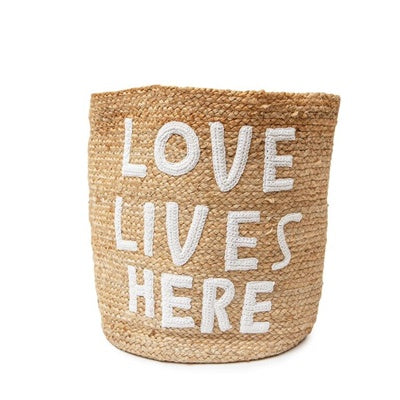 Love Lives Here Jute Basket