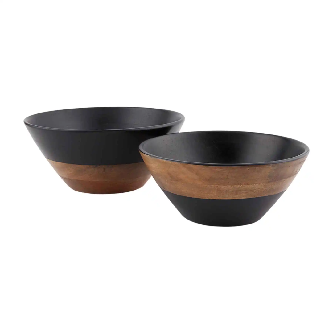 Black Two-Tone Bowl Set