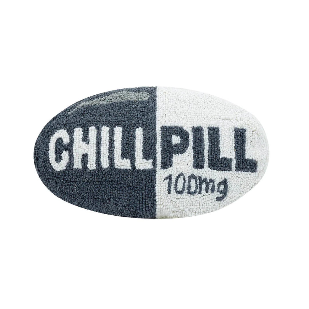 Chill Pill Dark Grey Accent Pillow