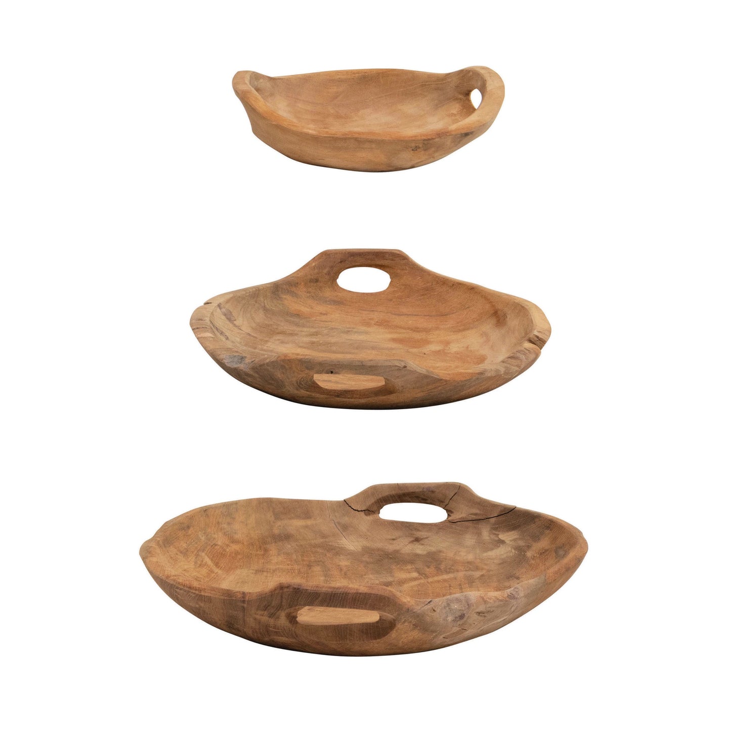 Teak Wood Bowls Set of 3