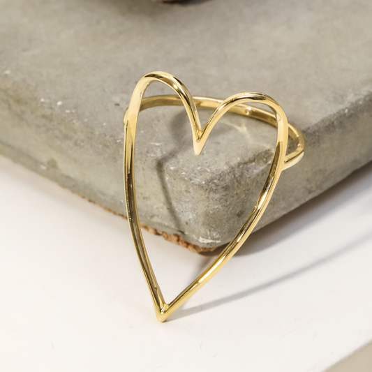 Gold Heart Cut Out Ring
