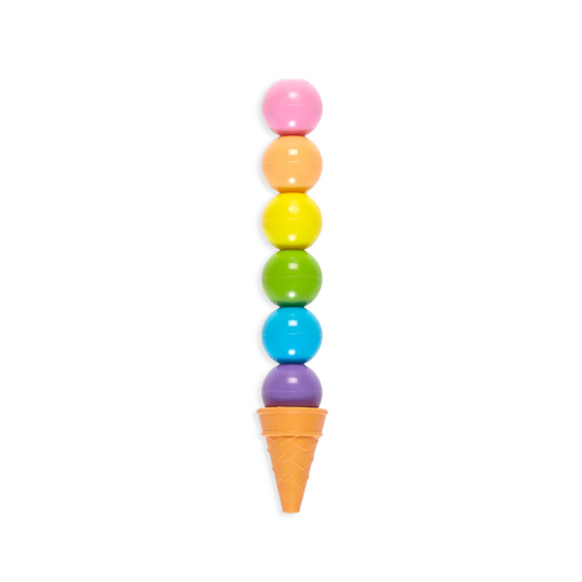 Rainbow Scoops Vanilla Scented Stacking Erasable Crayons