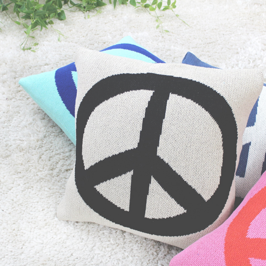 Black/White Peace Sign Pillow
