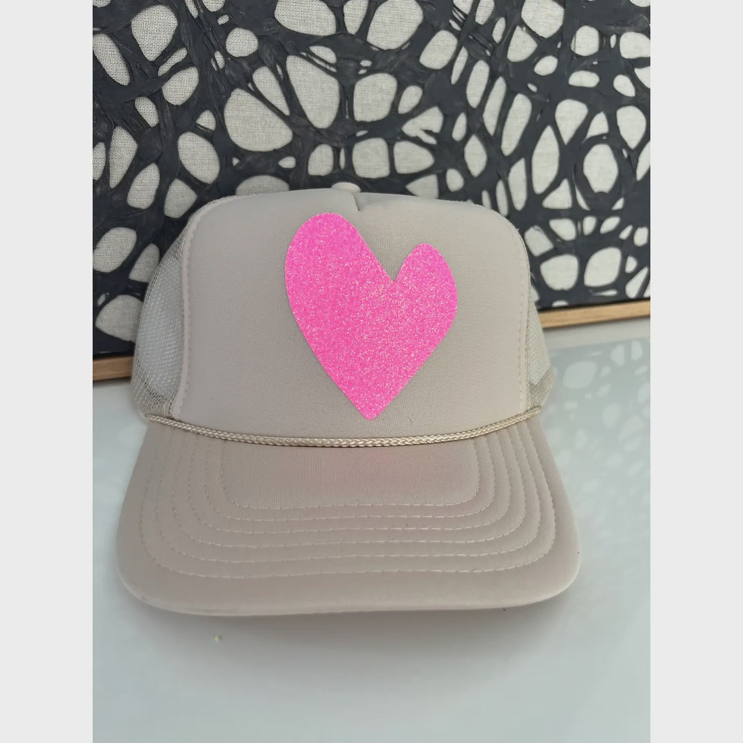 Heart Tan Trucker Hat
