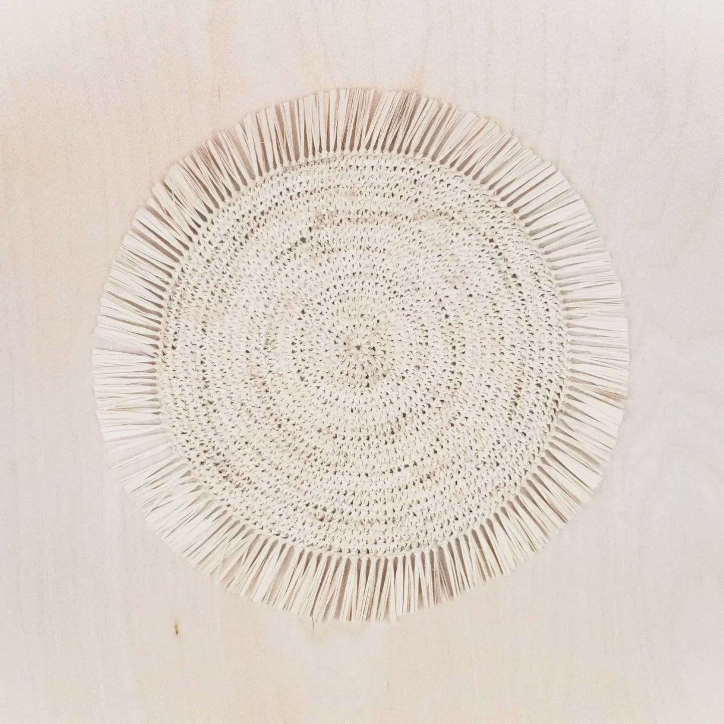 Natural Raffia Fringed Placemat