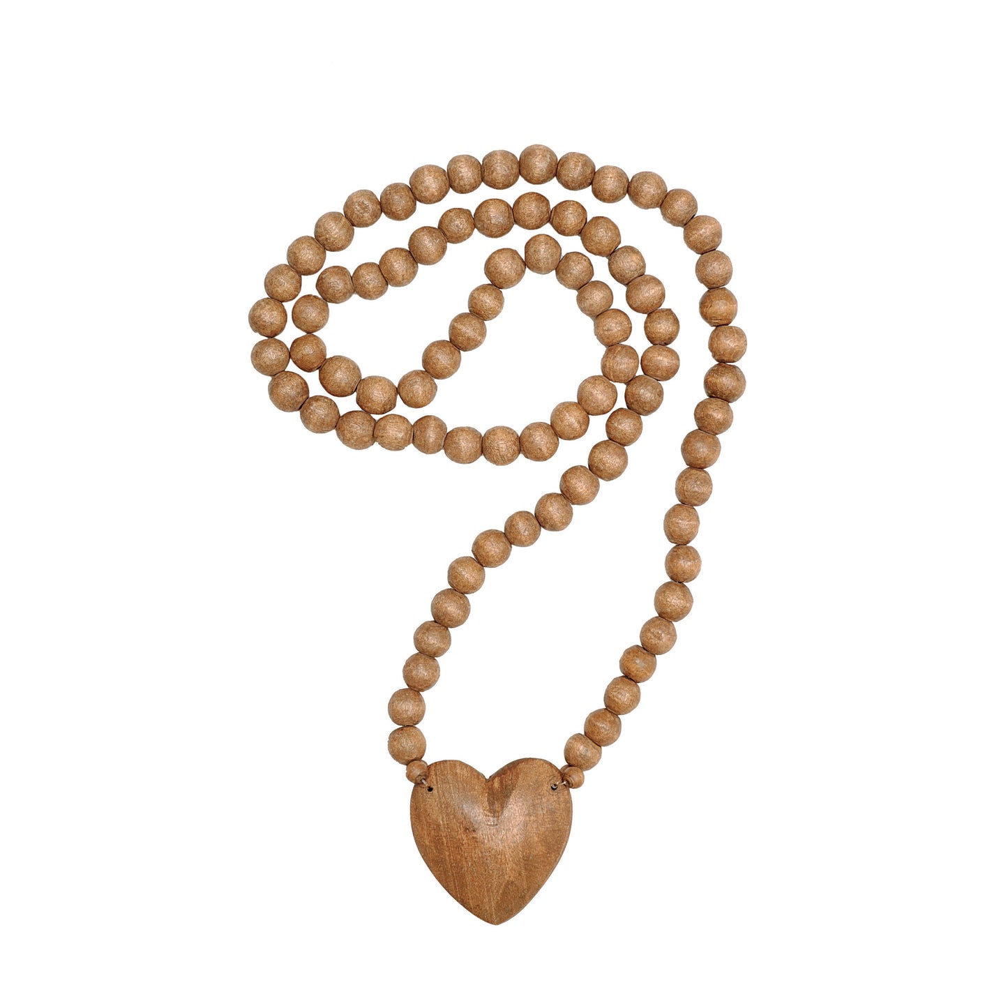 Hand Carved Rosary W/ Heart