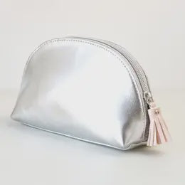 Silver Halfmoon Cosmetic Bag