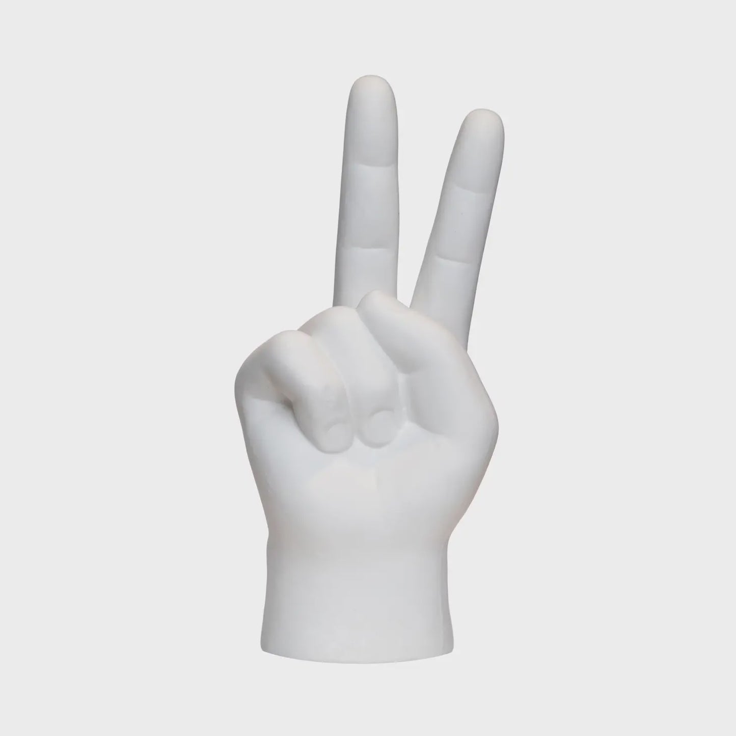 White Peace Sign Hand 8"