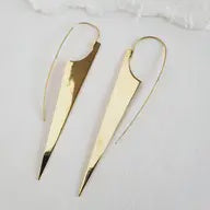 Brass Spike Spear Earrings