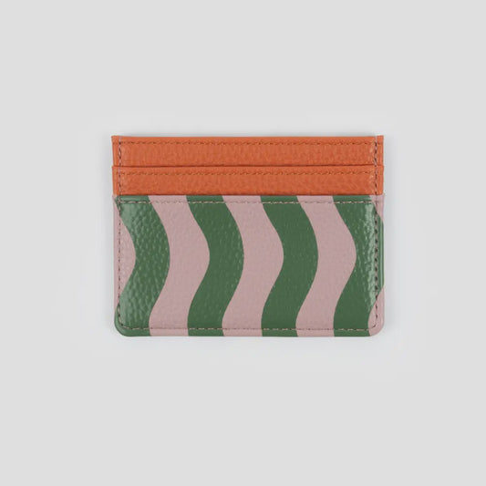 Lilac/Green Wave Stripe Cardholder