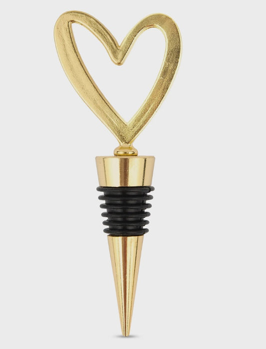 Gold Heart Bottle Stopper