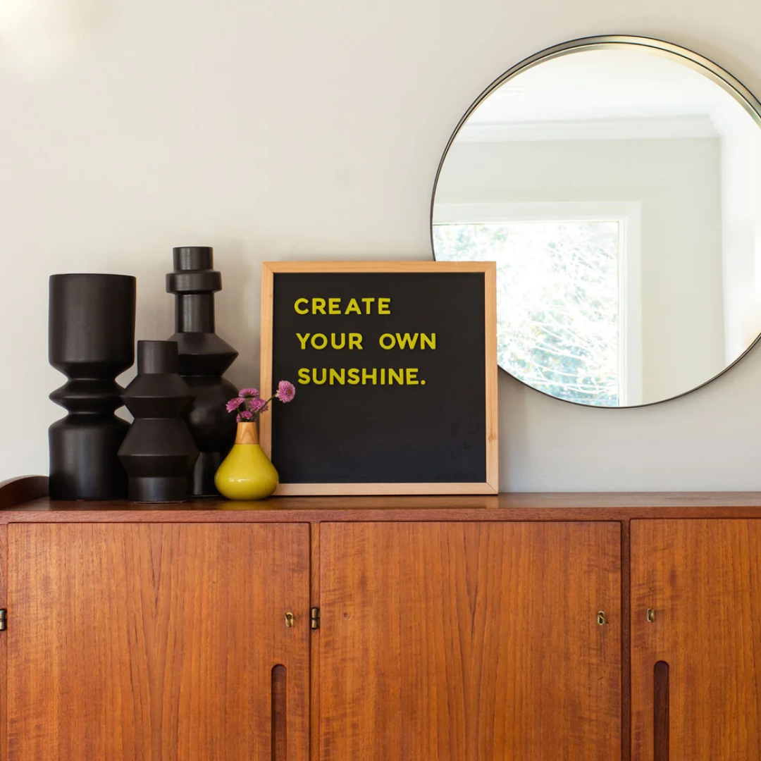 15x15 Black Magnetic Letter Board