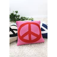 Pink/Red Peace Sign Pillow