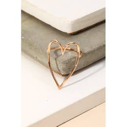 Rose Gold Heart Cut Out Ring