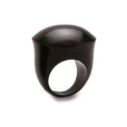 Domed Black Wood Ring Large