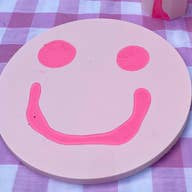 Smiley Wall Hanging - Pale Pink & Neon Pink